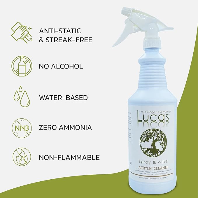 LUCASOL Acrylic and Plastic Cleaner, 32 Ounce