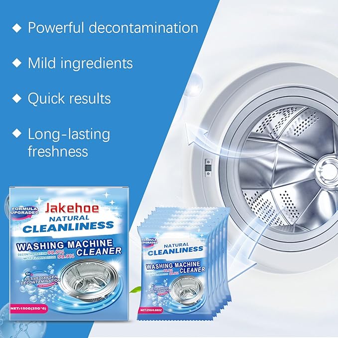 Washing Machine Cleaner Active Oxygen Decontamination Formula, 99.9% Remove stains Elimination,6 bags/ 25g/0.88oz