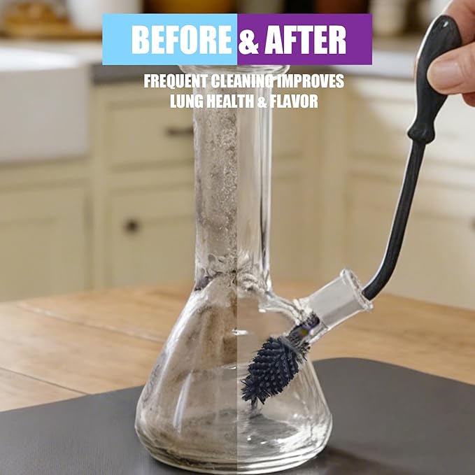 Glass Cleaning Kit, Reusable Silicone Kit, Includes Soaking Bag, Brush, Pad, Lid, Stopper, Funnel, and Microfiber Towel