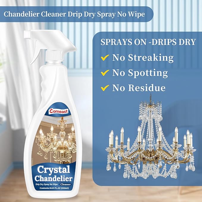 Chandelier Cleaner Drip Dry Spray No Wipe Drip