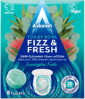 Astonish Foaming Eucalyptus Toilet Bowl Cleaner - Deep Cleaning Limescale, Calcium & Rust - No Bottle, Removes Hard Stains - Box of 8 Tablets