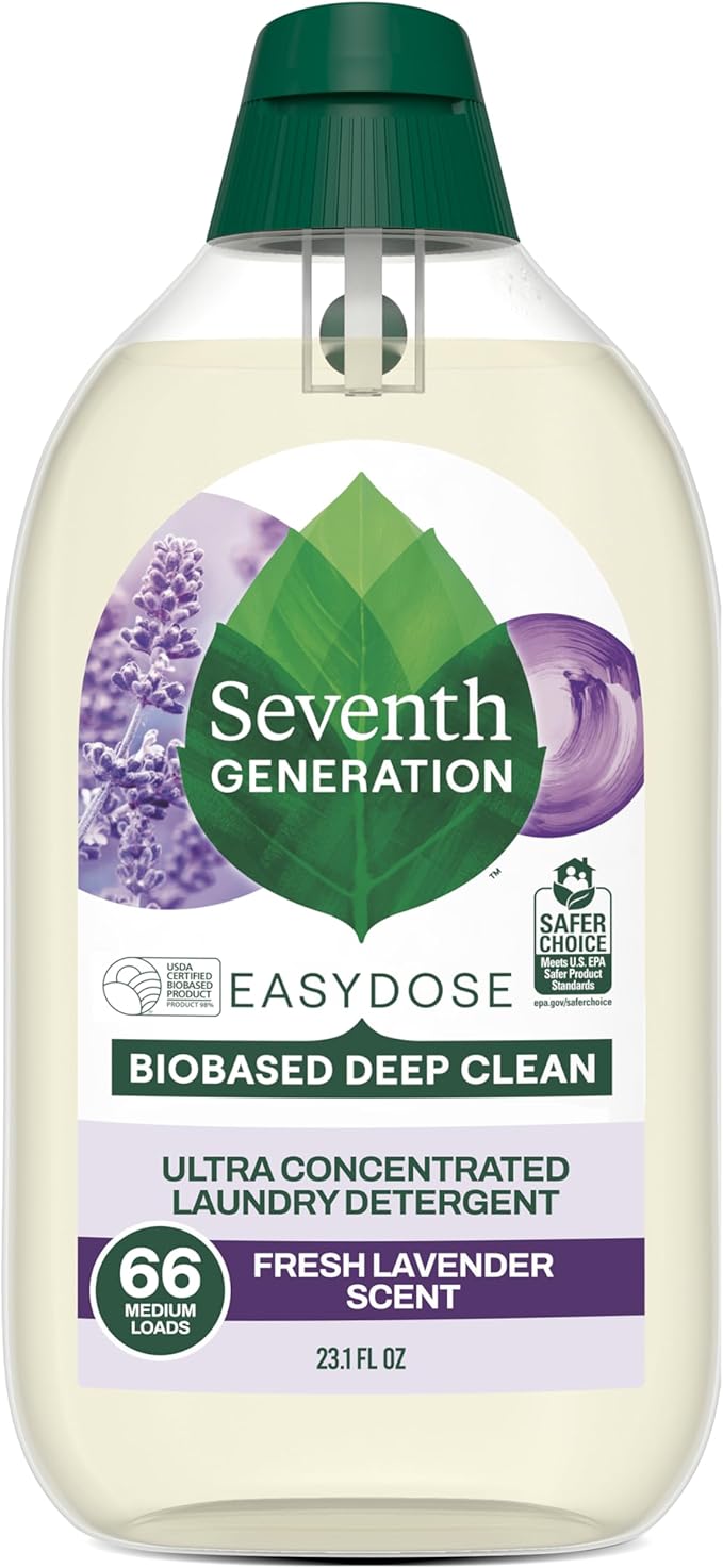 Seventh Generation EasyDose Laundry Detergent Fresh Lavender Ultra Concentrated Washing Detergent 23 oz