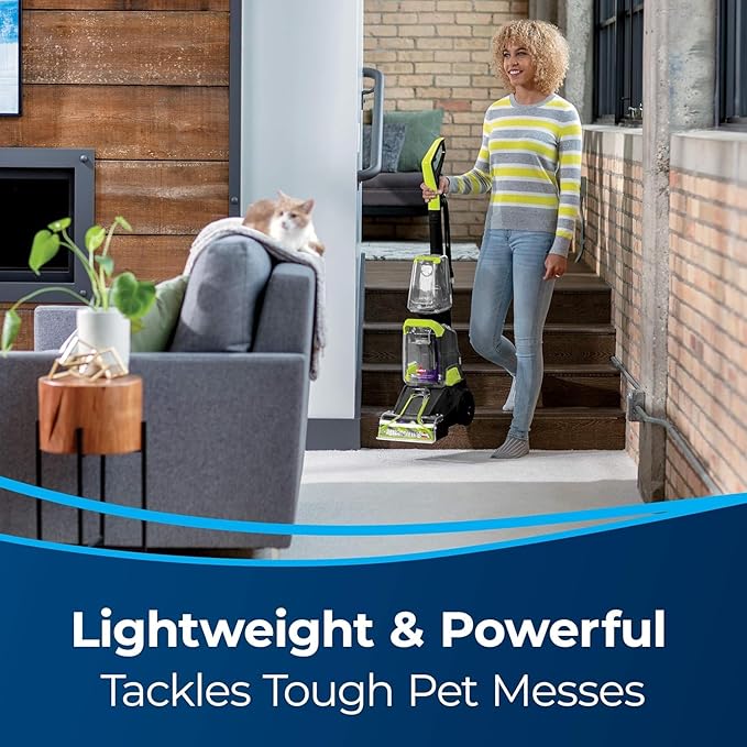 Bundle of Bissell TurboClean PowerBrush Pet Carpet Cleaner, 2987,Green/ Black large + BISSELL® PRO OXY Deep Clean Formula, 48 oz. (3156)
