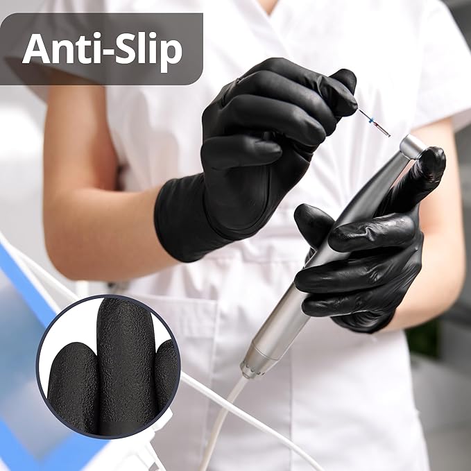 Disposable Nitrile Exam Gloves, Black Nitrile Gloves Disposable Latex Free for Medical, Cooking & Esthetician