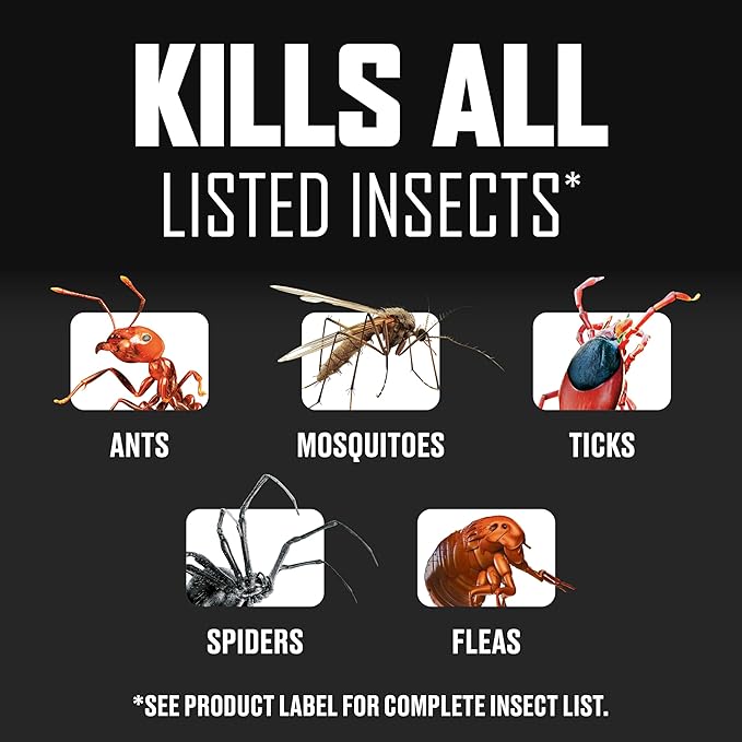 Ortho BugClear Insect Killer for Lawns & Landscapes Concentrate - Kills Ants, Spiders, Fleas, Scorpions & Other Insects, Use on Flowers, Vegetables, Fruit Trees, Shrubs & More, Odor Free, 32 oz.
