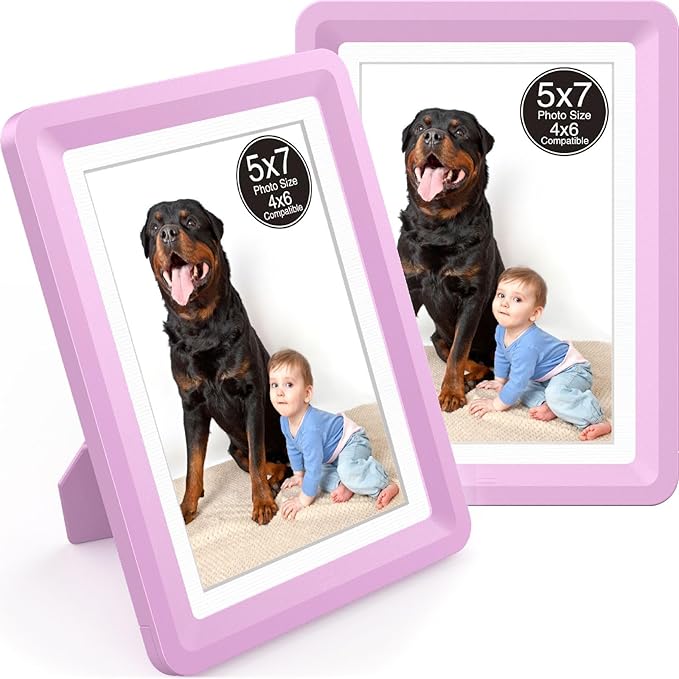 5x7 Picture Frame, Clear Acrylic Photo Frame with White Mat for 4x6 Photos, One-Piece Shatterproof Tool-Free Design, UV-Resistant Waterproof Tabletop Frame for Home Office Decor with 10-Year Warranty