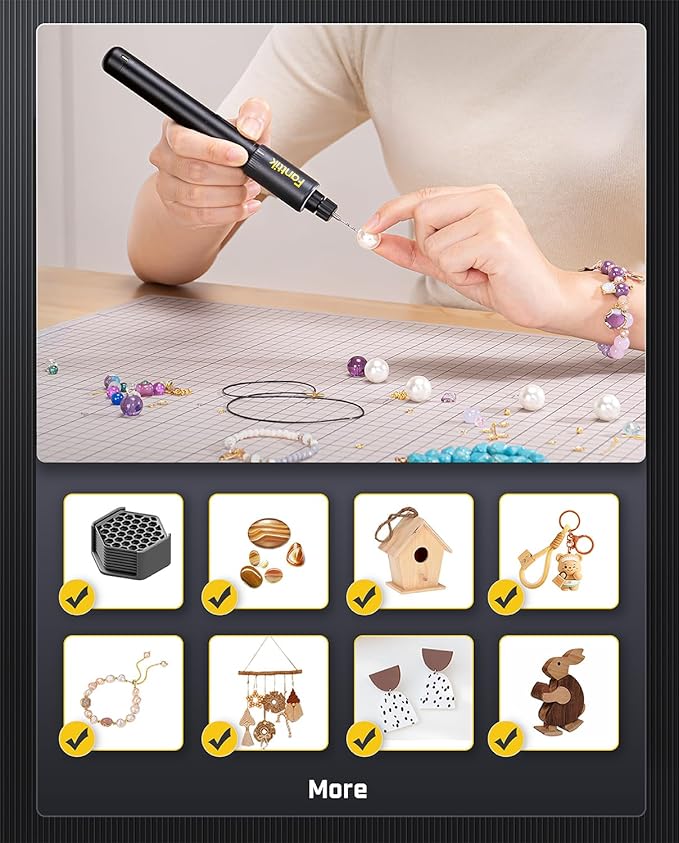 Fanttik K2 Nano Power Drill, Hand Drills, 20 Bits, 800mAh Rechargeable, Tool Kit for DIY Projects, Shells, Plastic, Jewelry, PCB, Aluminum Plate