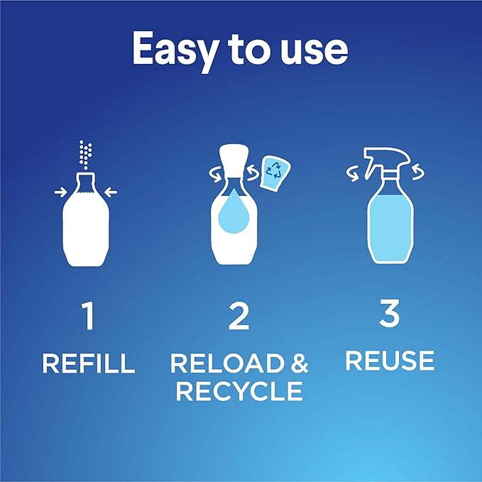 Clorox Bathroom Foamer Refillable Cleaner, Household Essentials, 1 Bottle and 3 Refill, Rain Clean, 1.13 Fl Oz
