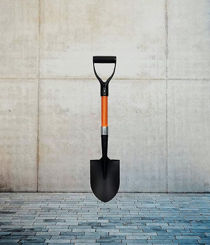 Ashman Round Shovel (Medium) – (2 Pack) – 27 Inches in Length, Durable Handle, Round Shovel with Comfortable Grip with a Sturdy Blade, Multipurpose Premium Round Point Blade Shovel.
