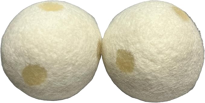Organic Wool Dryer Balls, Fragrant, Natural Fabric Softener 100% Organic Premium New Zealand Wool, No Fillers, Anti Static, Lint Free, White 2 Count. (Diva)
