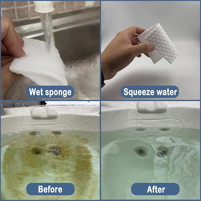Melamine Foam Scrub Pads (30 Sheets) - Upgraded Convex Design for Stove, Tile & Bathtub | Non-Scratch & Chemical-Free Cleaning Sponge
