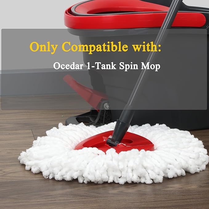 3 Pack Spin Mop Refill Replacement Head Compatible with Ocedar EasyWring Spinning Mop - Microfiber Mop Replace Heads