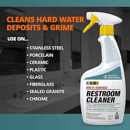 CLR PRO Industrial Multi-Purpose Restroom Cleaner, 32 Ounce Spray Bottle (Pack of 2)