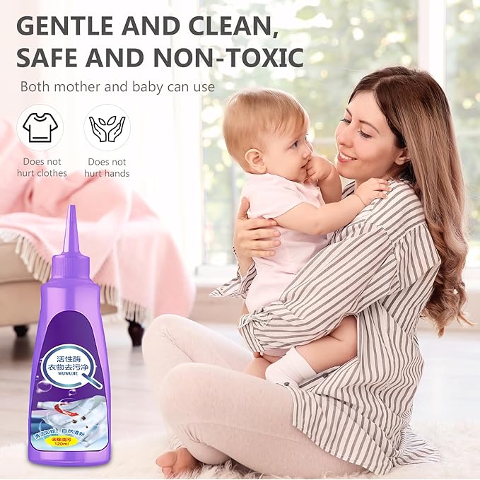 2pcs Laundry Stain Remover,White Shirt Guardian, Garment Stubborn Stain Cleaner Oil Remover, Collar Stain Removal Spray(120ml)