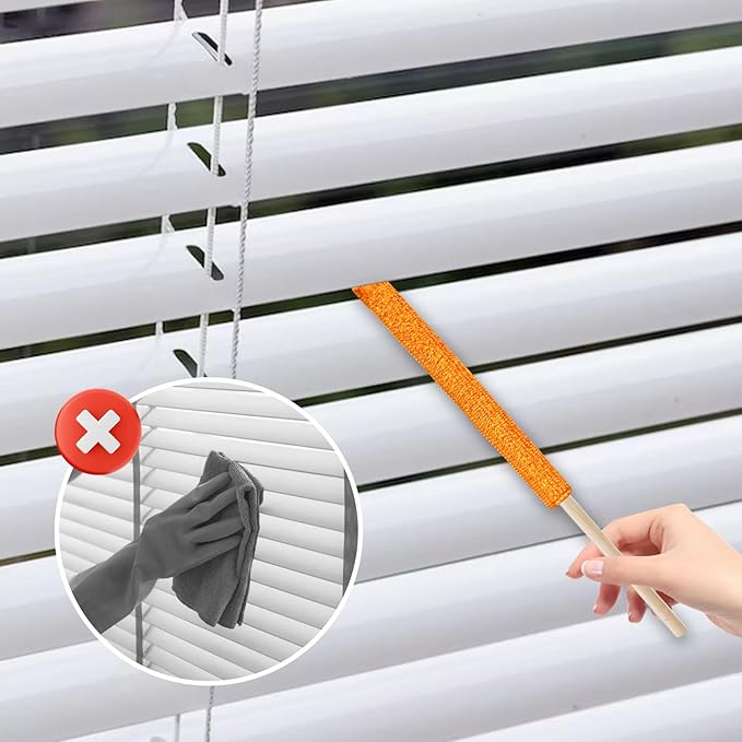 12 Pcs Mini Detail Duster Sticks Crevice Cleaning Tool Brush Microfiber Gap Dust Cleaner for Window, Fan, Blind and Car Vent
