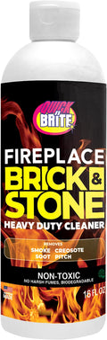 Quick 'n Brite Fireplace Gel Cleaner for Brick, Stone, Rock, Tile, and Marble, Nonabrasive Fireplace Cleaner, Made in the USA, 16 oz