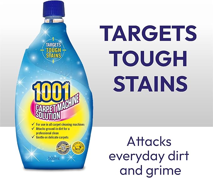 1001 Carpet Machine Solution, Perfect For Large and High Traffic Areas, Gentle On Upholstery and Carpets, 500 ml (Pack of 1)