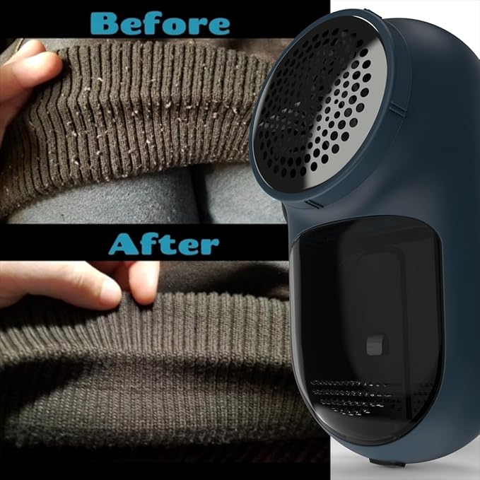 Rechargeable Fabric Shaver, Magictec Lint Remover Sweater Defuzzer Lints Fuzzs Pills Pilling Trimmer for Clothes and Furniture -Battery Operated Blue
