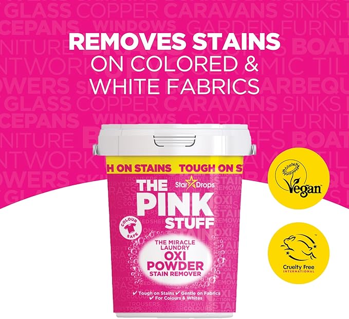 Stardrops The Pink Stuff Miracle Laundry Oxi Powder Stain Remover for Colours,1kg,(Pack of 6)