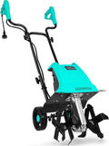 15 Amp 12 Inch Electric Tiller/Cultivator with 4 Steel Tines Small Garden Tiller for Gardening, Corded Rototiller with Adjustable Wheels
