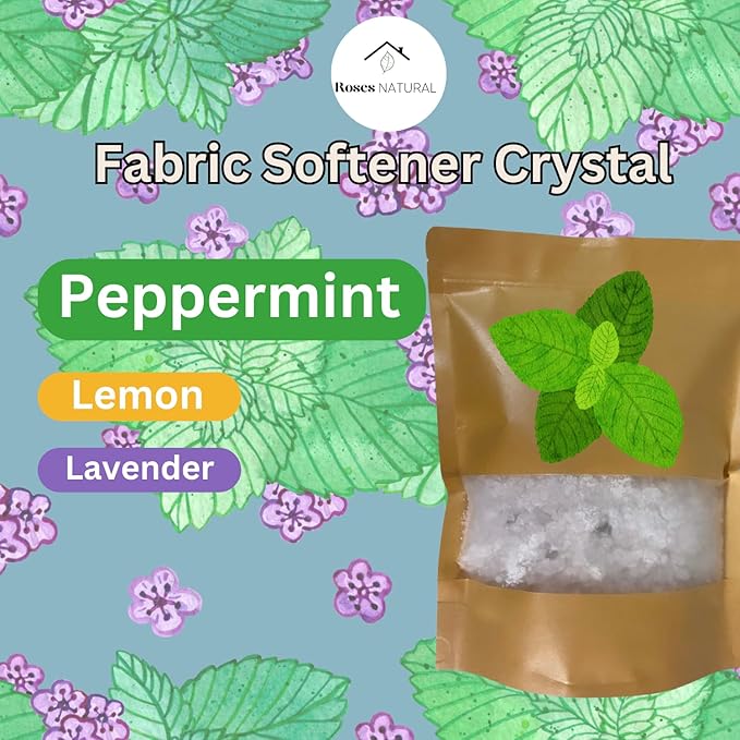 Fabric Softener Crystals, Freshens and Softens Fabrics, 3 Pleasant Scent (Peppermint, 50 oz Refil Pouch)