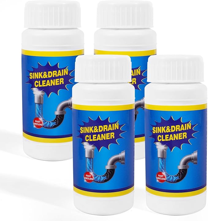 Sink Drain Cleaner Powder: Drain Clog Remover for Kitchen Bathroom Tubs and Showers - Improve Water Flow and Support Home Plumbing (400g)
