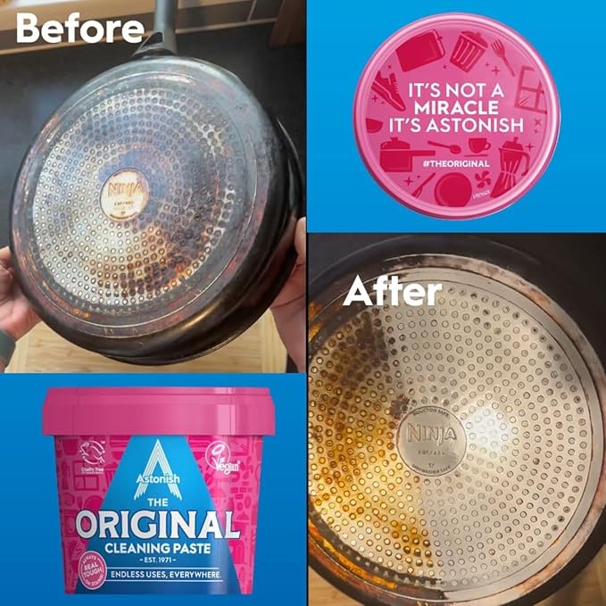 Astonish The Original Cleaning Paste 500g Mandarin Peaches Scent - Multi Surface Stain Remover, Grease Buster, Tough Kitchen Cleaner, Chemical-Free Household Scrub, Bathroom Essential