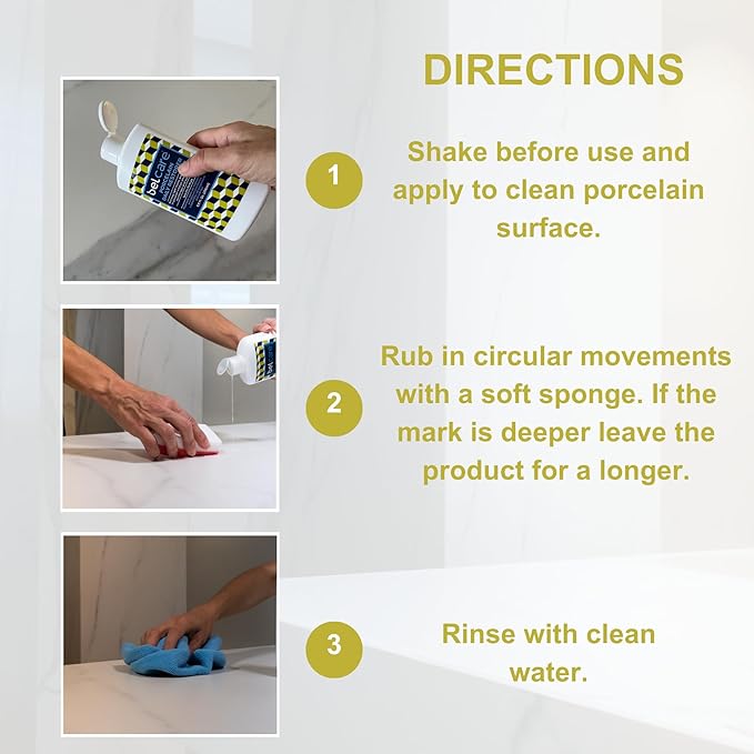 Porcelain Daily Restorer for Kitchen Countertops, Bathroom Vanities and Other Porcelain Surfaces