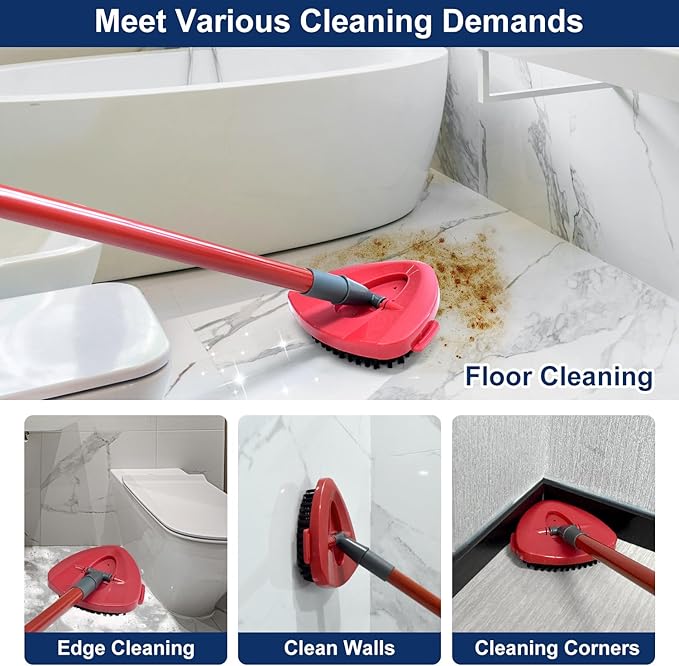Scrub Brush Mop Replace Head for O cedar EasyWring 1-Tank Spin Mop System Ocedar Mop Scrub Brush Head Hard Bristle Scrub Brush Floor Clean to Bathroom, Kitchen, Tub and Tile, NOT Fit RinseClean 2-Tank