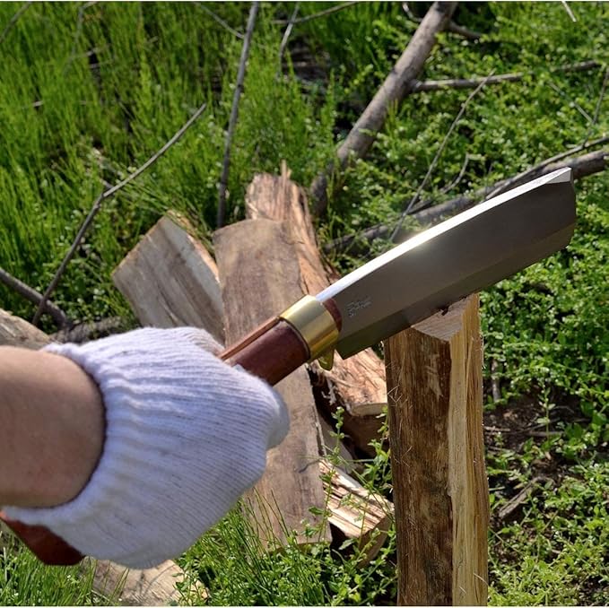 KAKURI Japanese NATA Tool Knife 6.5" Made in Japan, Bushcraft Hatchet Axe with Sheath for Camping, Outdoor, Campfire, Gardening