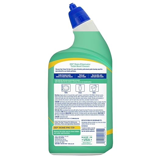 Zep Home Pro Pro-Strength Stain Eliminator Toilet Bowl Cleaner - 24 FL OZ (1 Pack) - Dissolves Tough Limesacle and Rust Stains