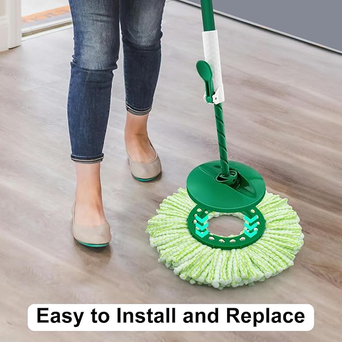 Tornado Spin Mop Head ONLY Compatible with 𝗡𝗲𝘄 𝗟𝗶𝗯𝗺𝗮𝗻 𝐓𝐨𝐫𝐧𝐚𝐝𝐨 𝗦𝗽𝗶𝗻 𝗠𝗼𝗽 𝗦𝘆𝘀𝘁𝗲𝗺, Washable & Reusable Libman Mop Head Replacement Refill for Tornado Mop (NOT for Old Version)