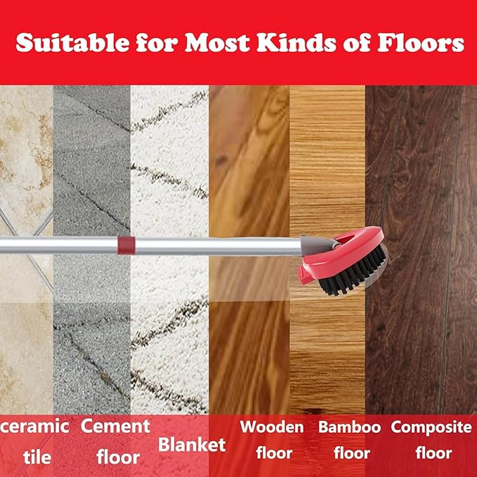 Spin Mop Scrub Brush Replacement Head and Base Compatible with O-Cedar RinseClean 2 Tank System, Floor Scrubber Brush Triangle Hard Bristle Cleaning Brush for Bathroom Kitchen Pool, Garage, Patio