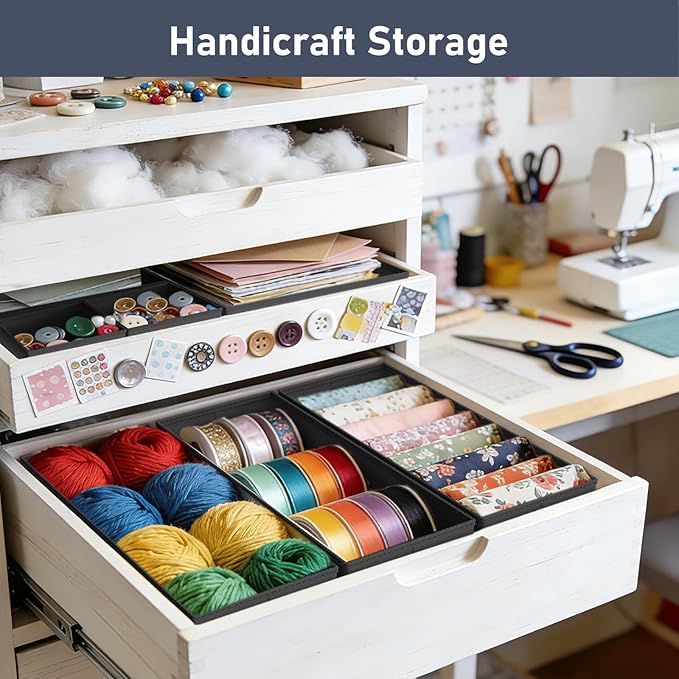 DIMJ Drawer Organizer Clothes Storage - 28 Pack Baby Dresser Organizer for Nursery, Foldable Closet Drawer Organizer Bins for Bedroom Organization, Fabric Storage Dividers for Socks, Underwears, Bras