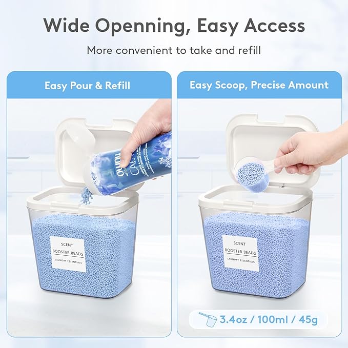 Lifewit Laundry Pods Container with Pop-up Lid, Laundry Room Organization, Dryer Sheet Holder for Washing Powder Scent Booster Beads, 2700 +4500ml/0.72+1.2gal,2 Pcs