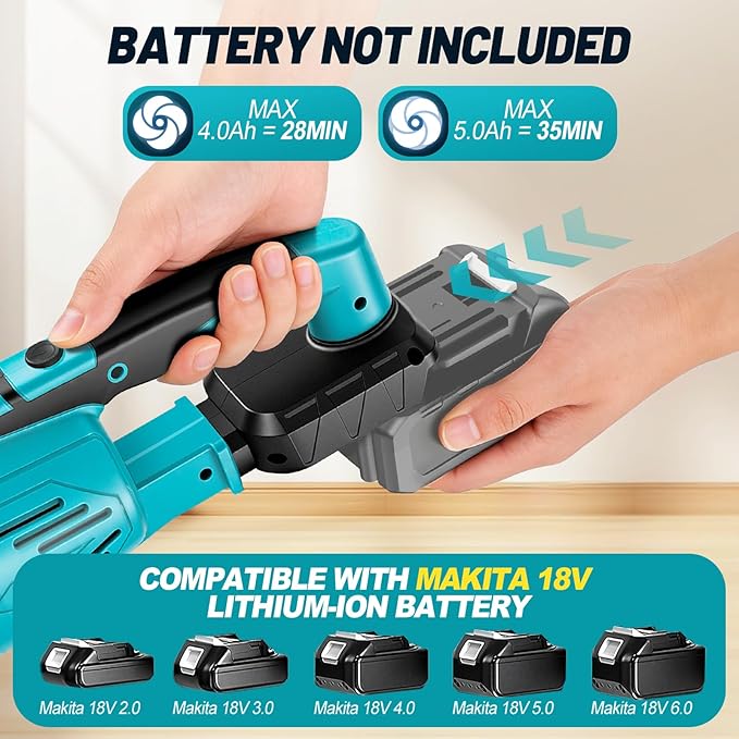 Cordless Vacuum Cleaner Compatible with Makita 18V Battery, Handheld Battery Powered Vacuum Portable Vacuum for Home, Car, Pet Hair, with 4-in-1 Nozzles & 3 HEPA Filter, No Batteries