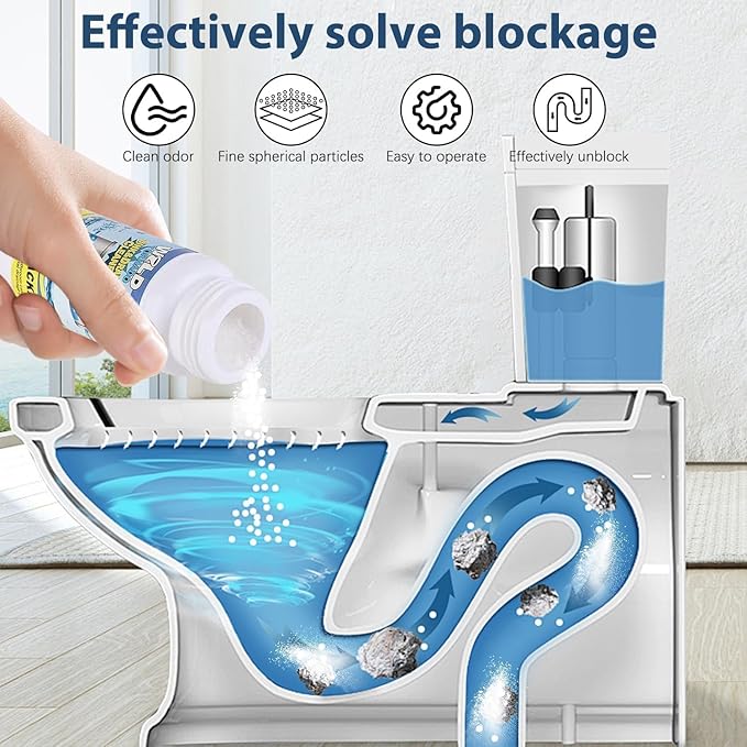 Sink & Drain Cleaner Powder - Pipeline Dredging Agent for Kitchen & Bathroom (4PCS)