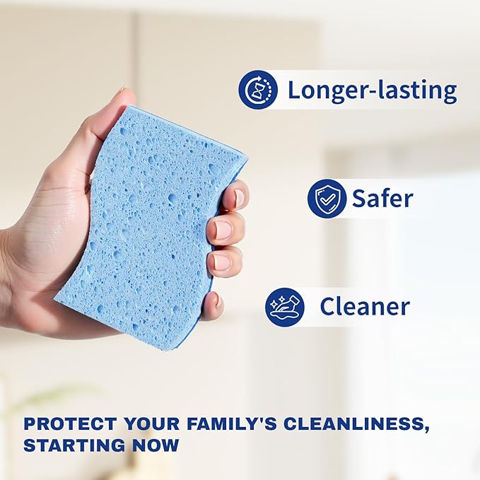 9 Pack Zero Scratch Scrub Sponges, Non-Scratch Dish Scrubbers for Nonstick Pans, Multi-Surface Safe Cleaning Sponges for Kitchen & Bathroom