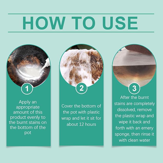 Liquid Pot and Pan Cleaner for Burnt On Food & Grease, Tough Stove Top and Cookware Cleaner, Removes Stubborn Stains on Stainless Steel, Cast Iron, Copper Pots - 5 fl oz