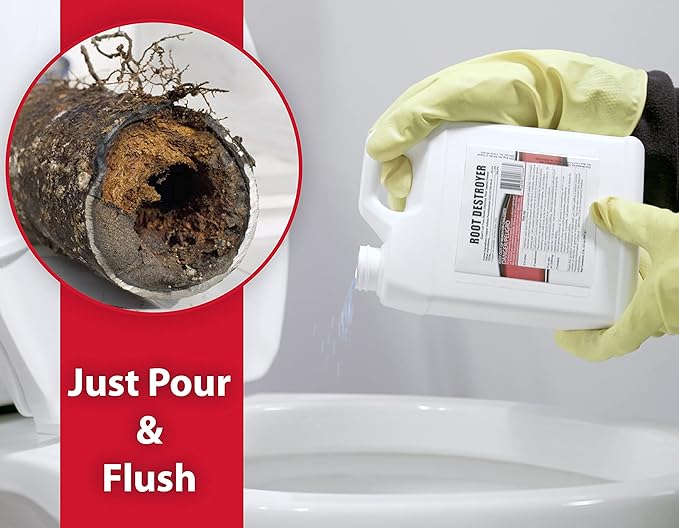 Root Destroyer - 5lbs - Root Killer for Sewer, Pipe & Drain Lines, Septic Tanks and Septic Systems - Stops New Growth & Safe for All Plumbing - Pure Copper Sulfate Crystals