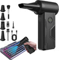 Super Power Compressed Air Duster – 110,000 RPM Cordless Electric Air Duster, 15W Fast Charging, 4 Speeds, Durable Mini Clean Duster - Replaces Canned Air for Keyboard, PC & Car Cleaning