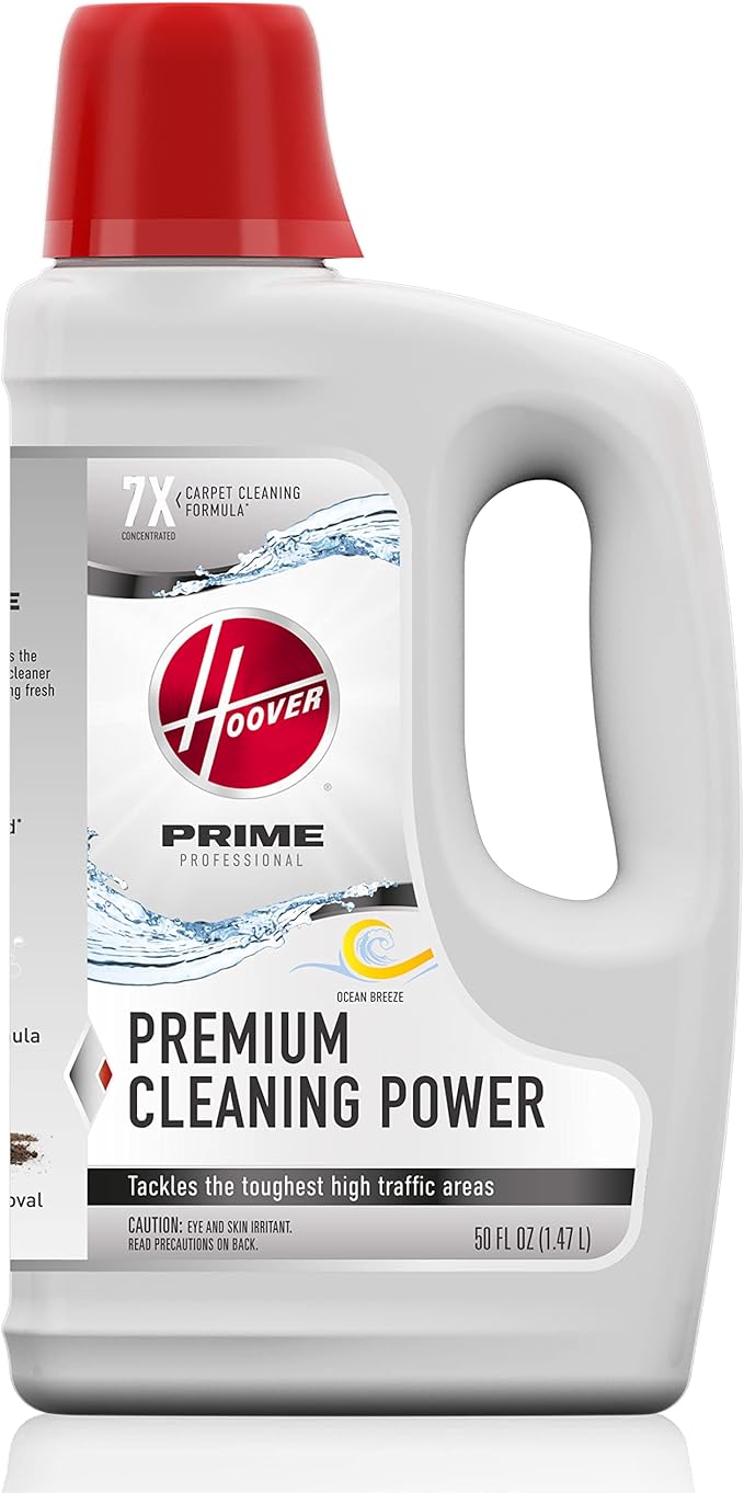 Hoover Power Scrub Deluxe Carpet Cleaner Machine & Prime Professional Deep Cleaning Carpet Shampoo, 50oz Formula, AH31959, White & Oxy Deep Cleaning Carpet Shampoo, 50oz Formula, AH30950, White
