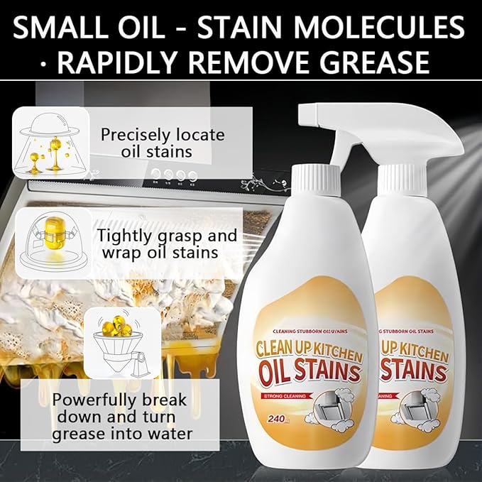 Heavy Duty Degreaser,New Upgrade Kitchen Heavy Duty Cleaner Spray Portable Degreasing Spray, All-Purpose Kitchen Pots and Pan Cleaner for Appliances Countertops Range Hoods (2, White)
