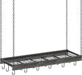 CHOEZON Hanging Pot Rack, 35.4" L x 13" W Ceiling Pot Hanger, Industrial Style Pot Rack, Wall Mounted Pot Hanger for Kitchen, Pot and Pan Hanging Rack, with Hooks, Charcoal Black and Black TPR12BCC1