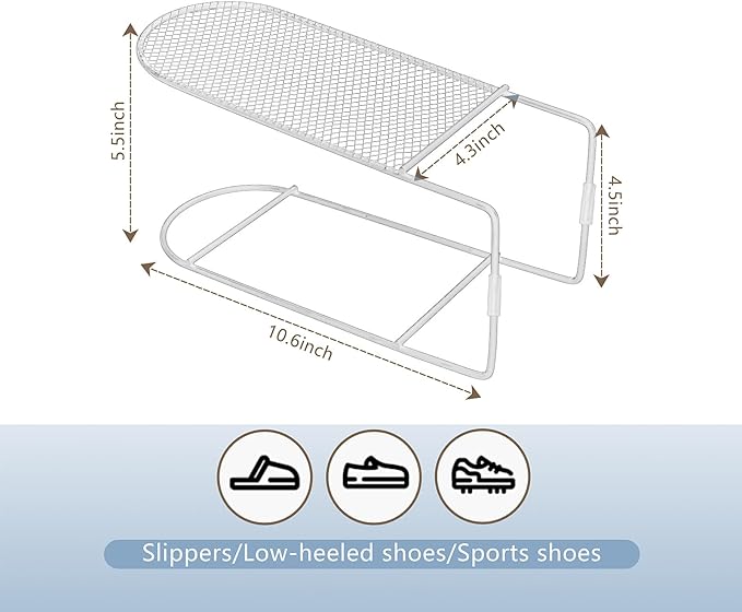 CiBiZi Shoe Slots Organizer 20Pack Metal Shoe Stackers for a Pair of Shoes Display Shelf Shoe Holder Shoe Storage Closet Organizers Shoe Space Saver Organizador de Zapatos White