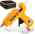 Hot Glue Gun Full Size: DEKOPRO 60/100Watt Dual Temp Hot Glue Gun Kit with 25 Glue Sticks, Organize Storage Case, Heavy Duty Heat Glue Gun Tool Set for Home Repair, Art & Crafts, DIY, Yellow
