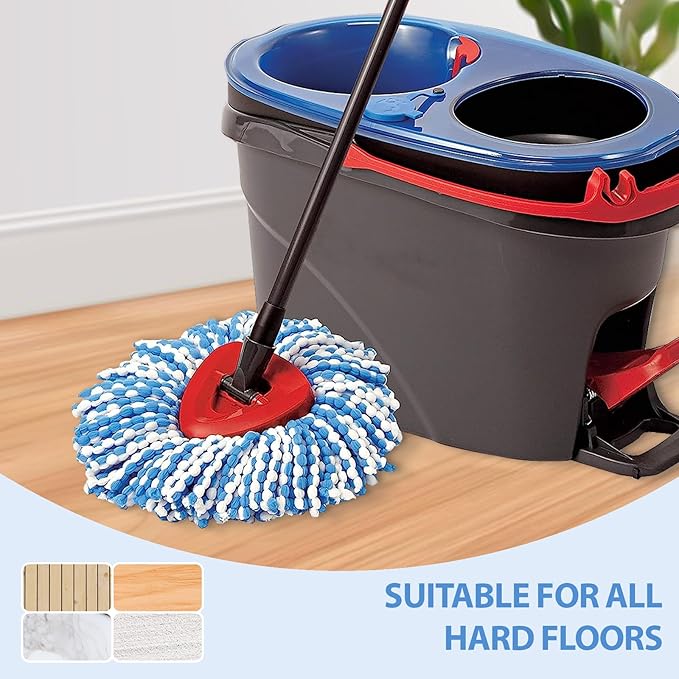Cedar Mop Replace Head for RinseClean 2-Tank System, Microfiber Spin Mop Refills, Easy to Replace, Include 3 Mop Replace Heads, 1 Extra Mop Replacement Base