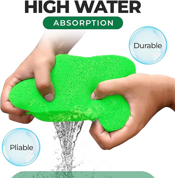 Multi-Purpose Sponges for Cleaning - Lime Green Sponge 10 Pack, Large Sponges for Car Washing, Tile & Grout, Bulk Pack Sponge