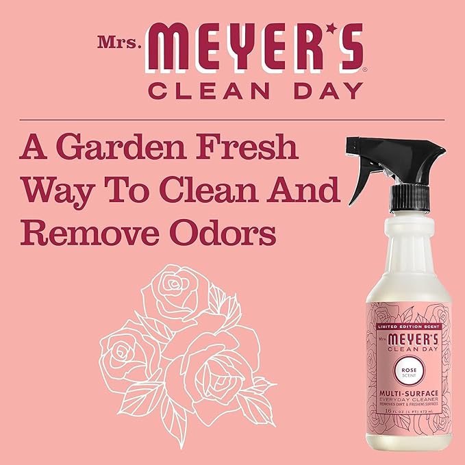 Mrs. MEYER'S CLEAN DAY All-Purpose Cleaner Spray, Limited Edition Rose, 16 fl. oz - Pack of 6