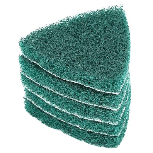 Hand Scouring Pads, 5pcs Triangle Scouring Pad Polishing Pad Self Adhesive Plate Grinding Machine, Household Surfaces Scouring Pads Sticks